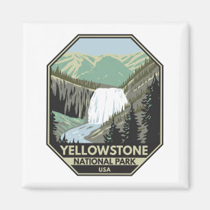 Yellowstone National Park Gibbon Falls Vintage  Magnet