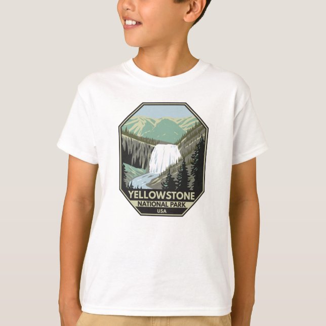 Yellowstone National Park Gibbon Falls Vintage  T-Shirt (Front)