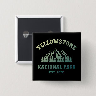 Yellowstone National Park Gradient Hiking Camping 15 Cm Square Badge