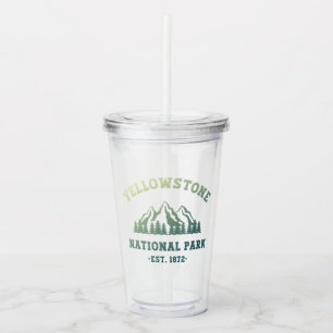 Yellowstone National Park Gradient Hiking Camping Acrylic Tumbler