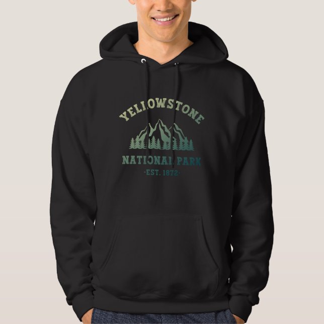 Yellowstone National Park Gradient Hiking Camping Hoodie (Front)