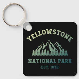 Yellowstone National Park Gradient Hiking Camping Key Ring