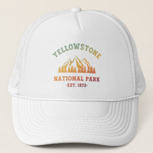Yellowstone National Park Gradient Hiking Camping Trucker Hat