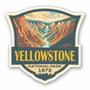 Yellowstone National Park Grand Canyon Retro Art