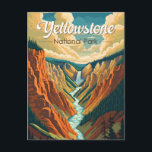 Yellowstone National Park Grand Canyon Retro Art Postcard<br><div class="desc">Yellowstone vector artwork design. The park features dramatic canyons,  alpine rivers,  lush forests,  hot springs and gushing geysers,  including its most famous,  Old Faithful.</div>