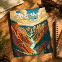 Yellowstone National Park Grand Canyon Retro Art