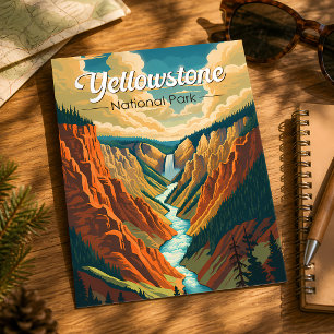 Yellowstone National Park Grand Canyon Retro Art Postcard