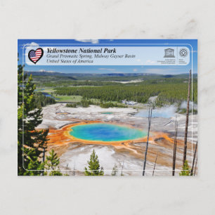 Yellowstone National Park - Grand Prismatic Spring Postcard