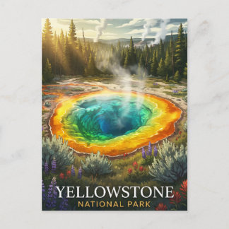 Yellowstone National Park Grand Prismatic Spring Postcard