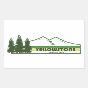 Yellowstone National Park Green Stripes Rectangular Sticker