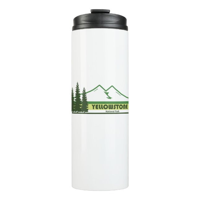 Yellowstone National Park Green Stripes Thermal Tumbler (Front)