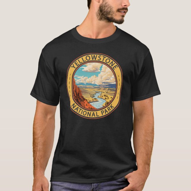 Yellowstone National Park Hayden Valley Travel Art T-Shirt (Front)