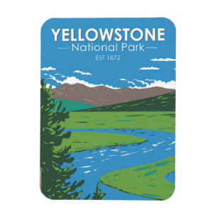 Yellowstone National Park Hayden Valley Vintage Magnet