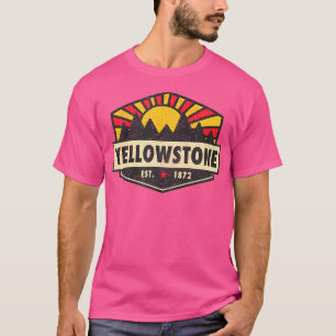 Yellowstone National Park Hexagon Badge Mens Hikin T-Shirt