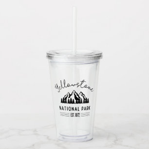 Yellowstone National Park Hiking Camping Acrylic Tumbler