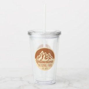 Yellowstone National Park Hiking Camping Acrylic Tumbler