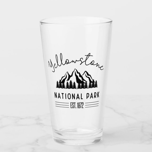 Yellowstone National Park Hiking Camping Glass (Front)