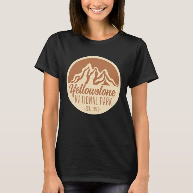 Yellowstone National Park Hiking Camping T-Shirt (Front)