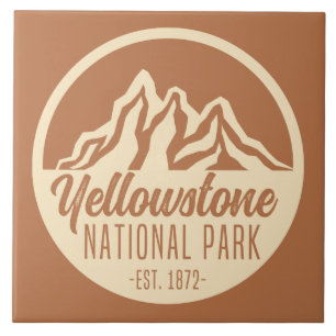 Yellowstone National Park Hiking Camping Tile