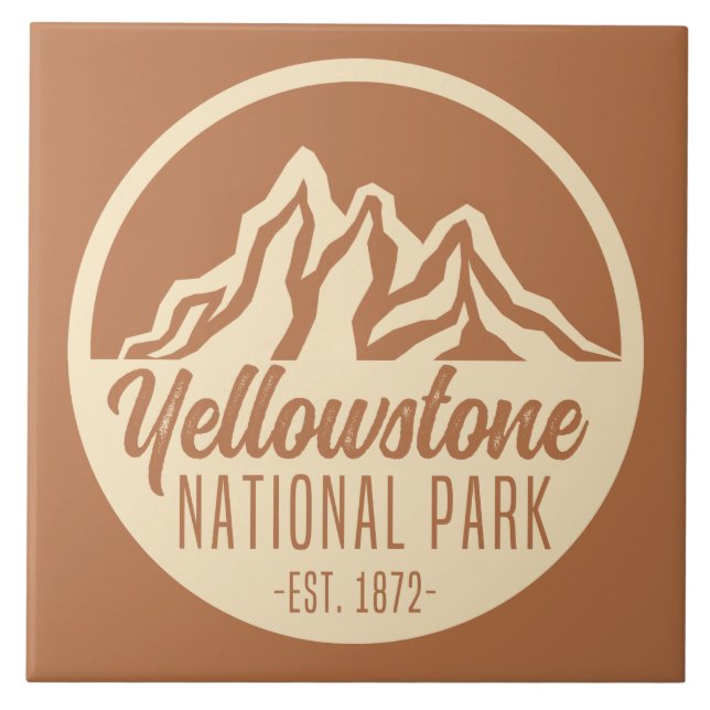 Yellowstone National Park Hiking Camping Tile (Front)