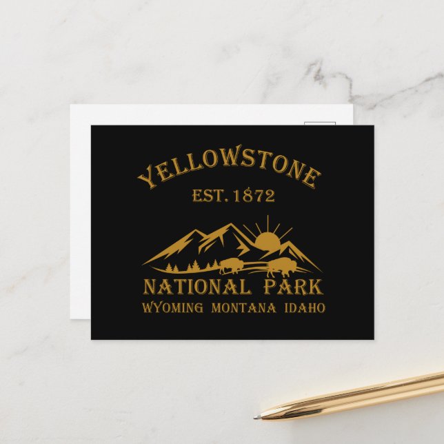 Yellowstone national park holiday postcard (Front/Back In Situ)