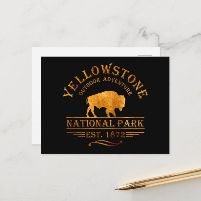 Yellowstone national park holiday postcard (Front/Back In Situ)