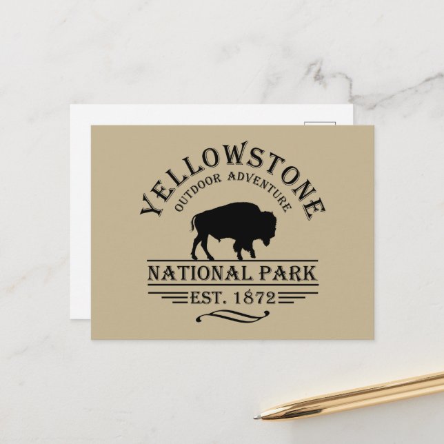 Yellowstone national park holiday postcard (Front/Back In Situ)