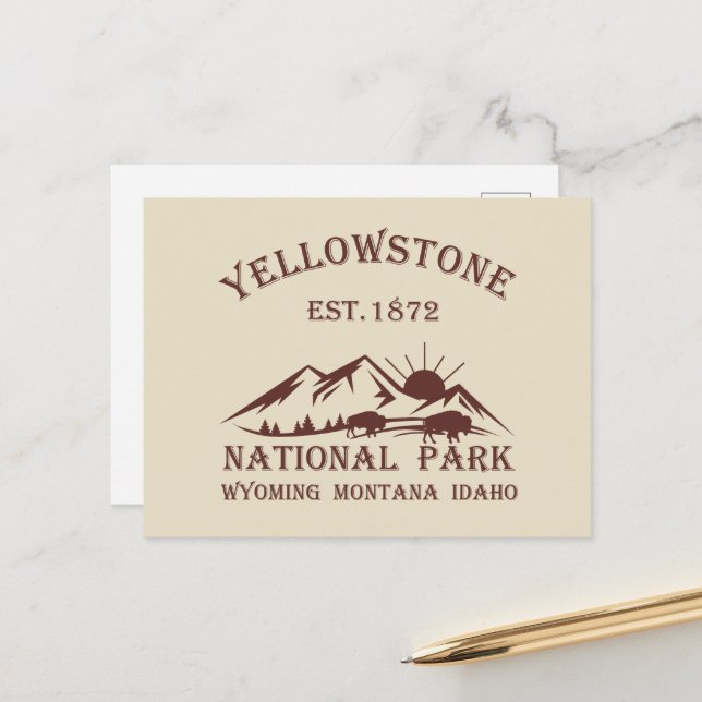 Yellowstone national park holiday postcard (Front/Back In Situ)