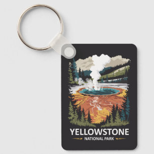 Yellowstone National Park Hot Spring  Key Ring