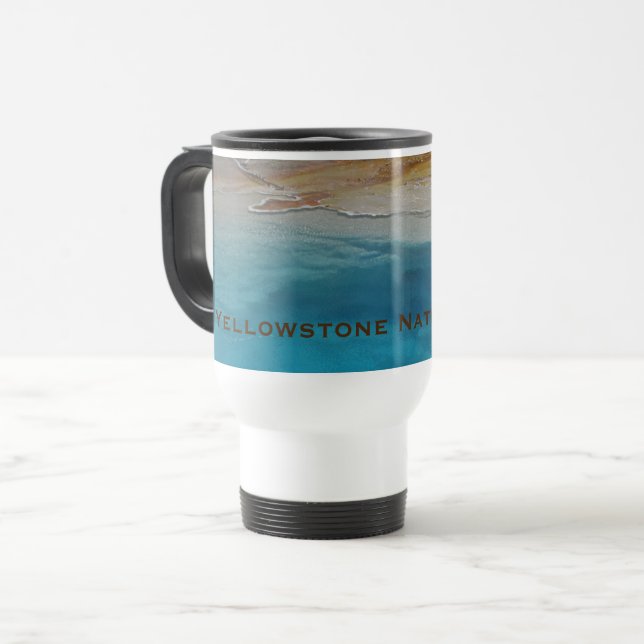 Yellowstone National Park Hot Spring Landscape Travel Mug (Front Left)
