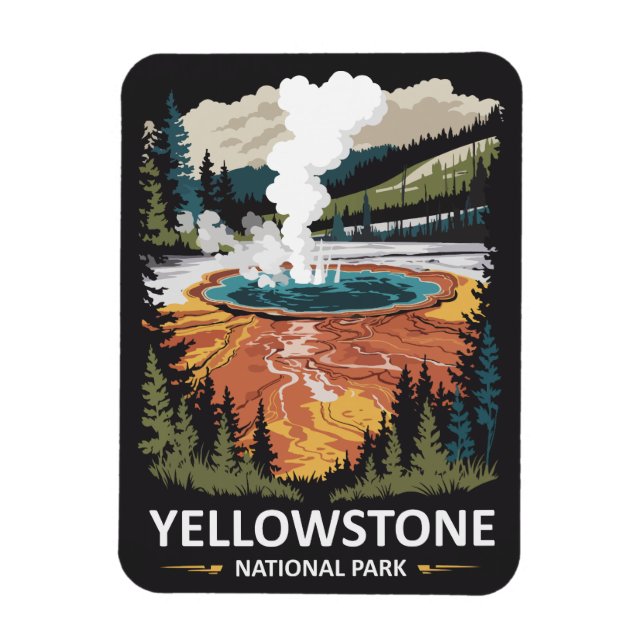 Yellowstone National Park Hot Spring Magnet (Vertical)
