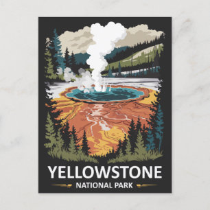 Yellowstone National Park Hot Spring Postcard