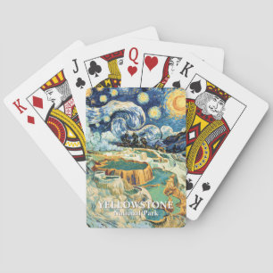 Yellowstone National Park Hot Springs Van Gogh Art Playing Cards