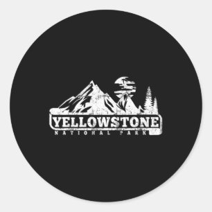Yellowstone National Park I Love Hiking Wanderlust Classic Round Sticker