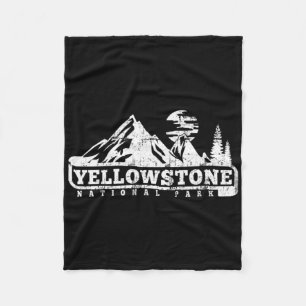 Yellowstone National Park I Love Hiking Wanderlust Fleece Blanket