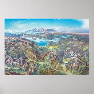 Yellowstone National Park Landscape (no labels) Poster