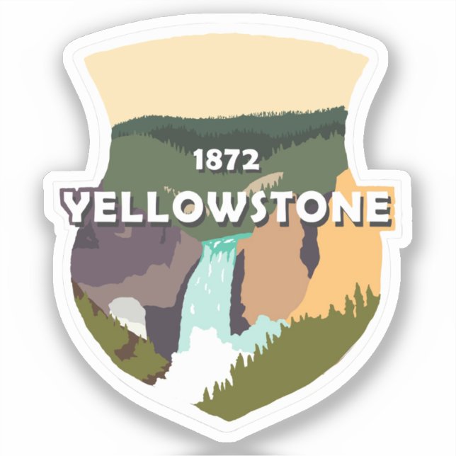 Yellowstone National Park Large Vinyl Sticker (Front)