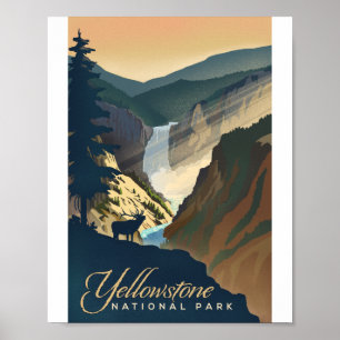 Yellowstone National Park Litho Artwork Poster