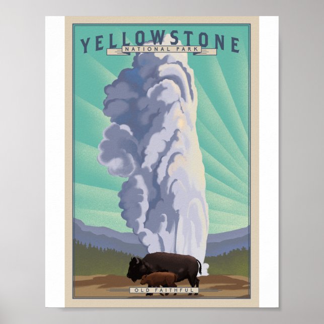Yellowstone National Park Litho Artwork Poster (Front)