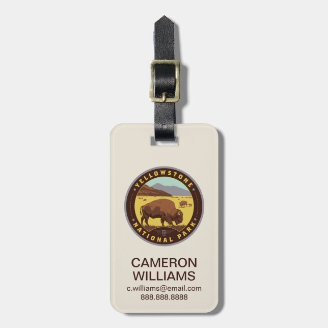 Yellowstone National Park Luggage Tag (Front Vertical)