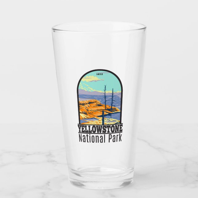 Yellowstone National Park Mammoth Hot Springs Glass (Front)