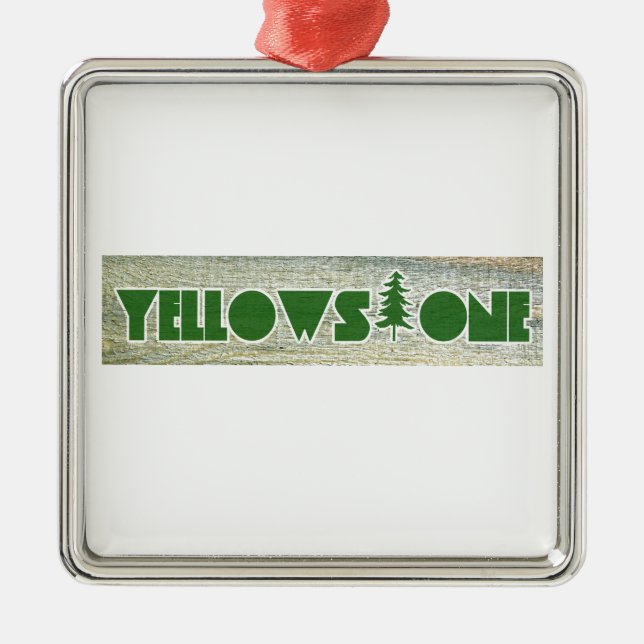 Yellowstone National Park Metal Tree Decoration (Front)