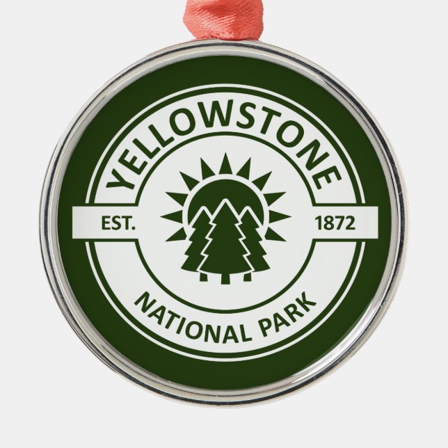 Yellowstone National Park Metal Tree Decoration (Front)