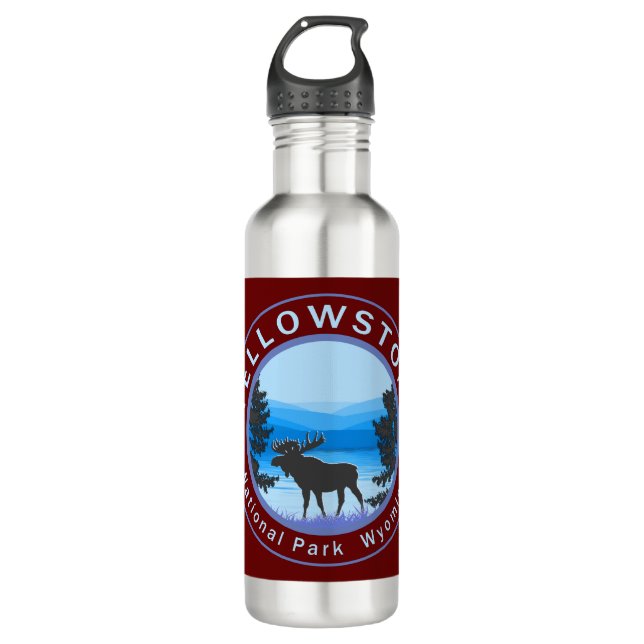 Yellowstone National Park Moose 710 Ml Water Bottle (Front)
