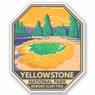 Yellowstone National Park Morning Glory Pool Retro