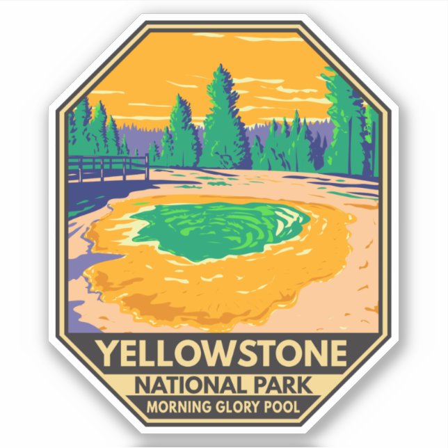 Yellowstone National Park Morning Glory Pool Retro (Front)