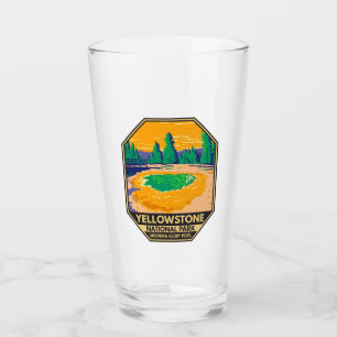 Yellowstone National Park Morning Glory Pool Retro Glass