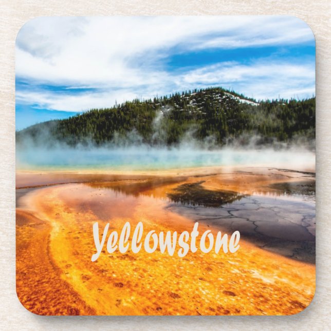 Yellowstone National Park Mountains Nature Animals Coaster (Front)