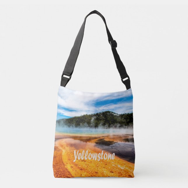 Yellowstone National Park Mountains Nature Animals Crossbody Bag (Front)