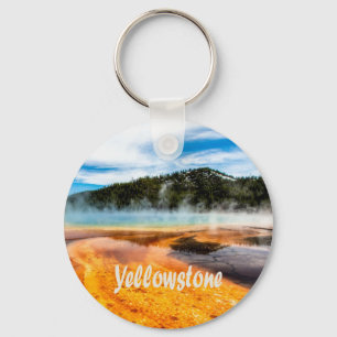 Yellowstone National Park Mountains Nature Animals Key Ring